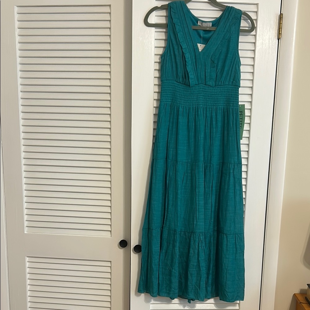 Teal green Sleeveless maxi Dress